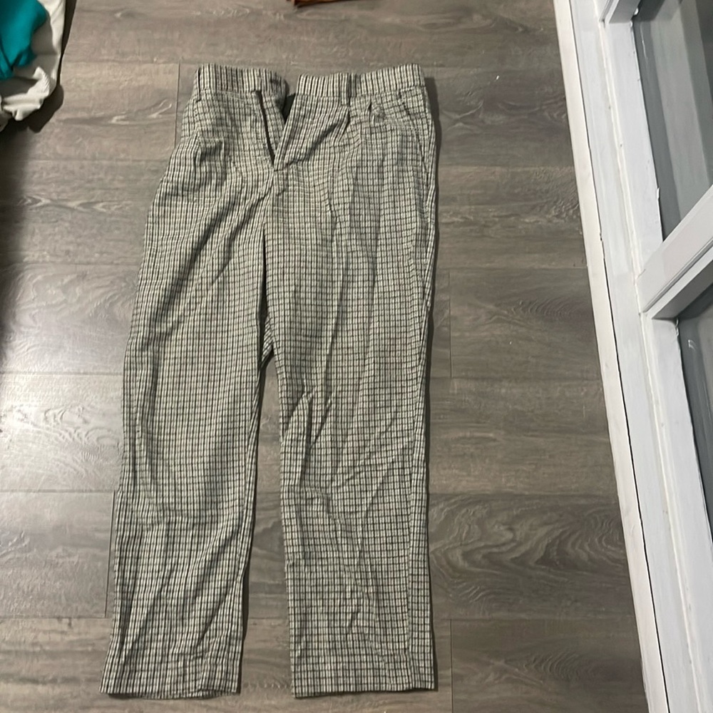 Plaid Wool Dress Pants